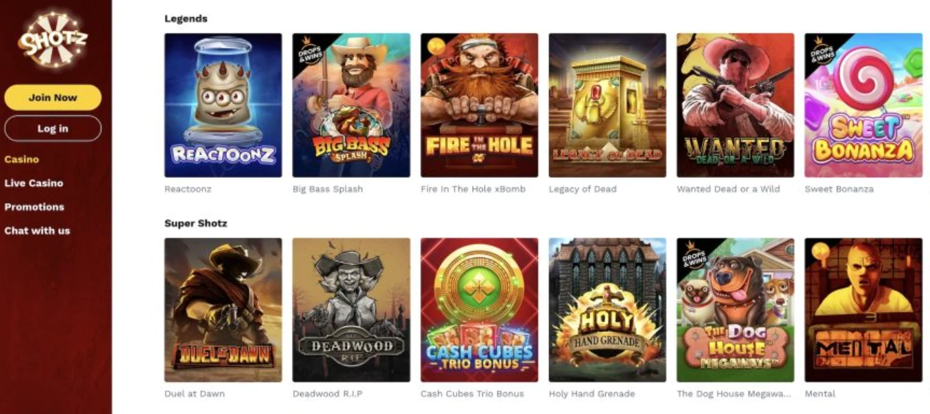 Shotz Casino - kierrätysvapaat ilmaiskierrokset ilman rekisteröitymistä